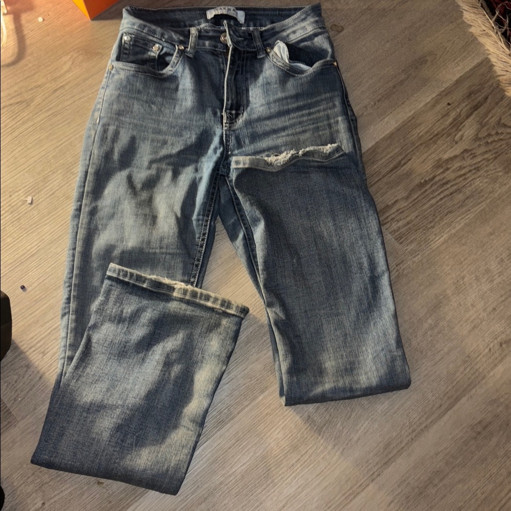 Wax Jean Women's Blue Boot Cut Pants